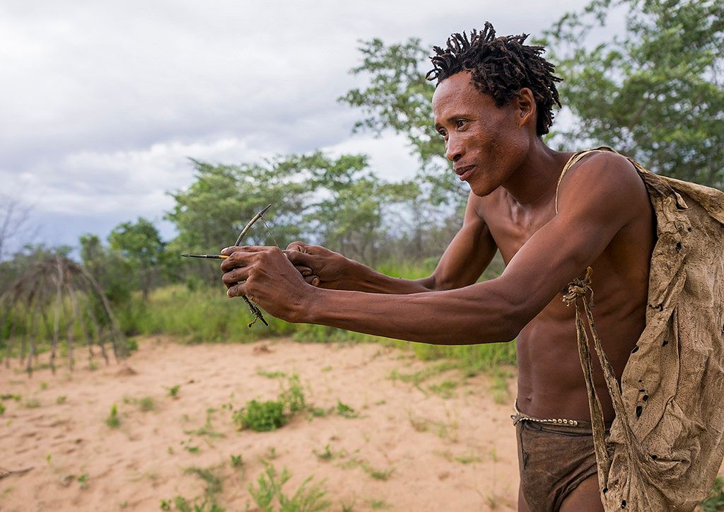 Bushman-With-A-Small-Bow-They-Use-To-Declare-Their-Love-Tsumkwe-Namibia
